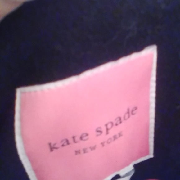 NWOT Large Kate Spade Black Business Casual Wool Blend Pink Lined Coat - Picture 5 of 6